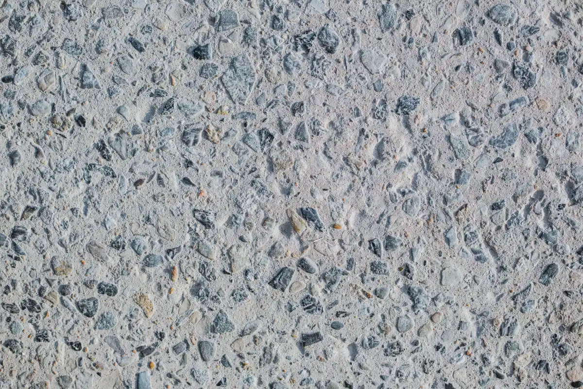 Exposed-aggregate concrete finish with the stone washed back to the surface